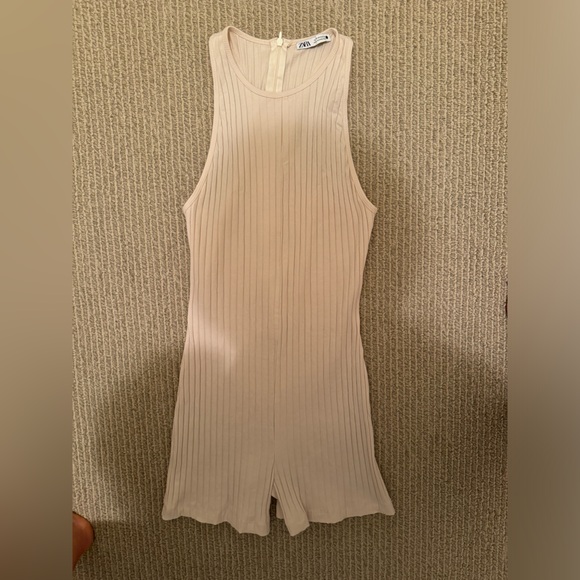 Zara Cream Ribbed ladies Bodysuit- romper - Picture 1 of 3